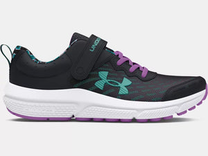 Under Armour Girls Black Assert 10 AC Print Running Shoe