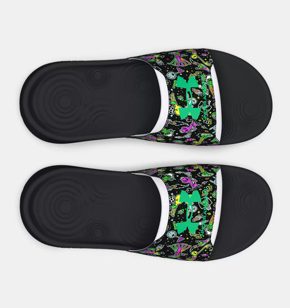 Under Armour Boys Black/Vapor Green Ignite Select Slide