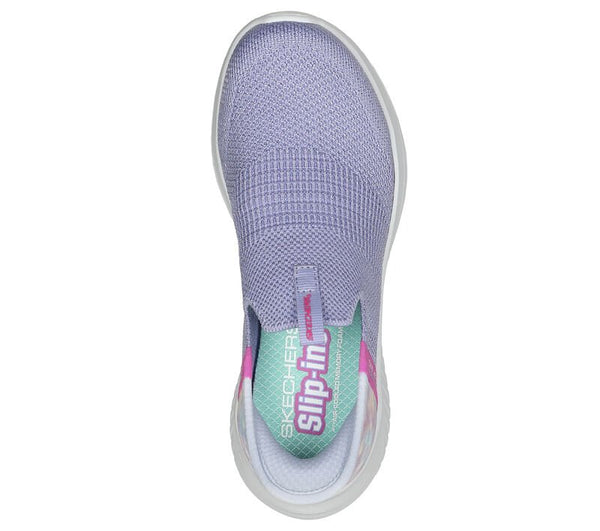 Skechers Girls Lavender/Muti Ultra Flex 3.0 Slip In Shoe