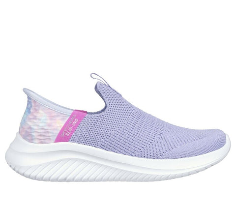 Skechers Girls Lavender/Muti Ultra Flex 3.0 Slip In Shoe