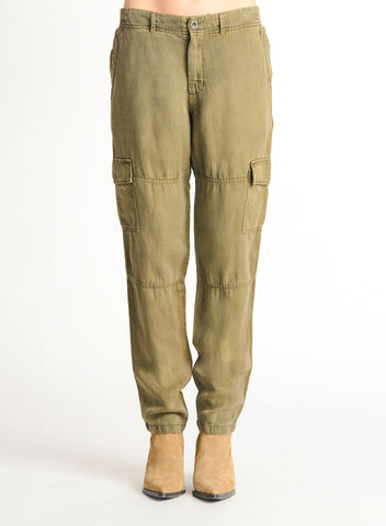 Dex Ladies Tencel Straight Leg Dusty Olive Cargo Pant