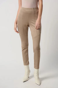 Joseph Ribkoff Ladies Scuba Suede Latte Legging w/Knee Cuts