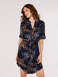 Apricot Ladies Brushstroke Navy Drawstring Dress