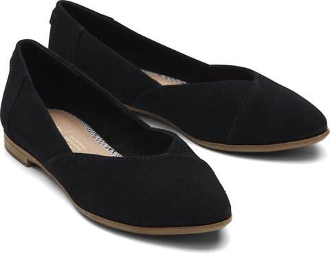 Toms Ladies Black Suede Juttin Flat