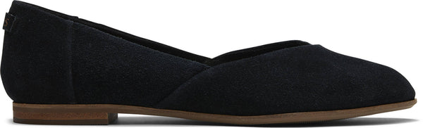 Toms Ladies Black Suede Juttin Flat