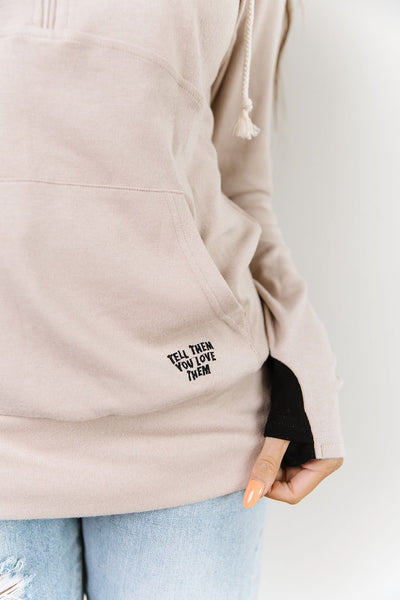 Ampersand Ave Ladies Tell Them You Love Them Halfzip Sweatshirt