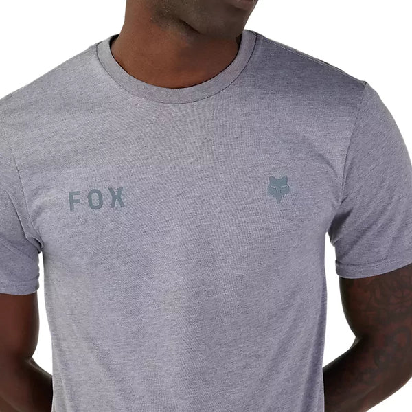 Fox Mens Heather Graphite Wordmark SS Tech Tshirt