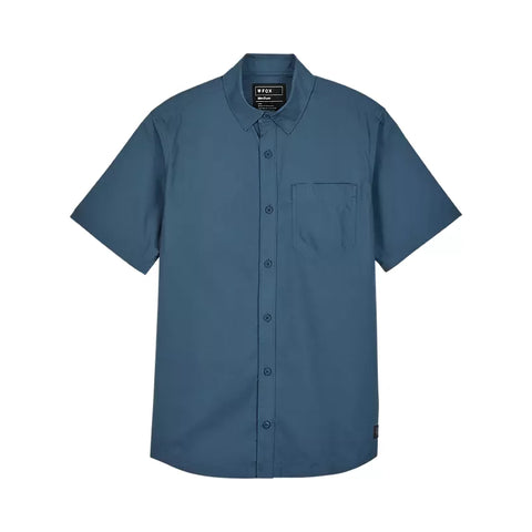 Fox Mens Dark Vintage Blue Roger SS Woven Shirt