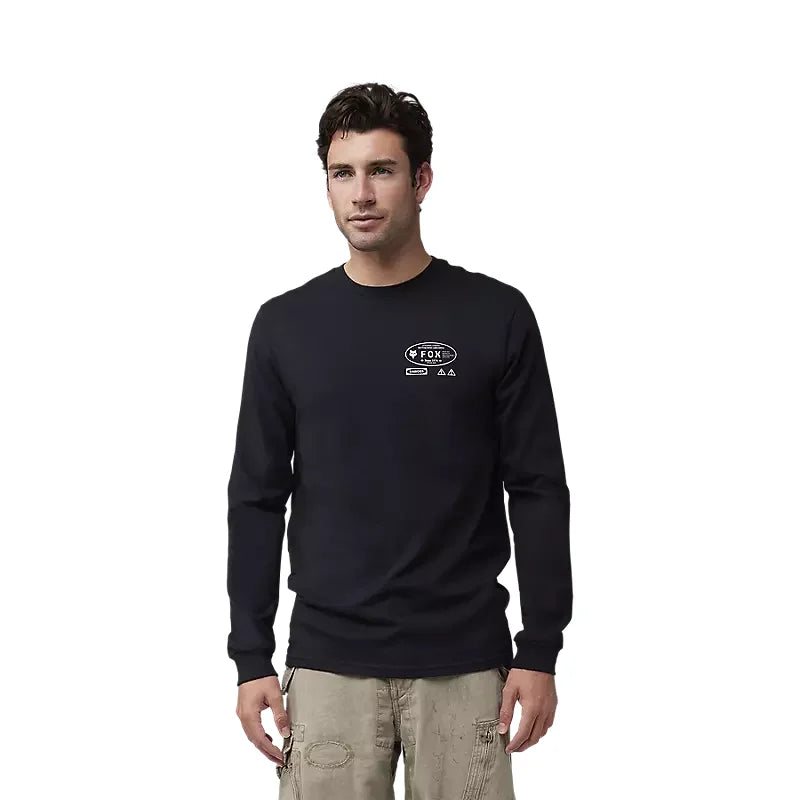 Fox Mens Black Stamped LS Prem Tshirt