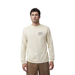 Fox Mens Cream Stamped LS Prem Tshirt