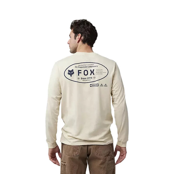 Fox Mens Cream Stamped LS Prem Tshirt