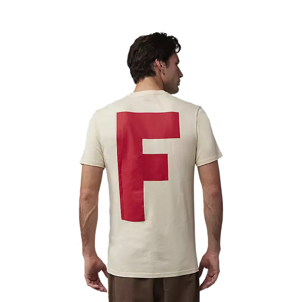 Fox Mens Cream Big F SS Prem Tshirt