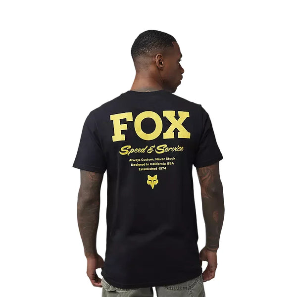 Fox Mens Black Speed & Service SS Prem Tshirt