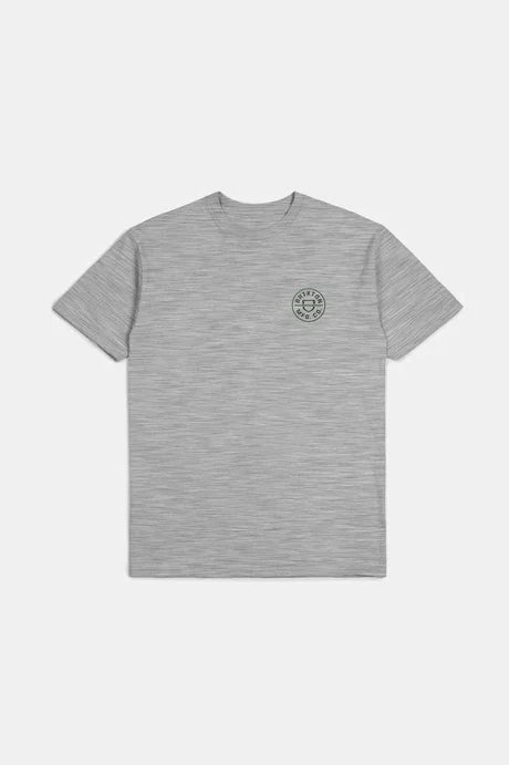 Brixton mens Heather Grey/Washed Black/Pine Crest II SS Tshirt