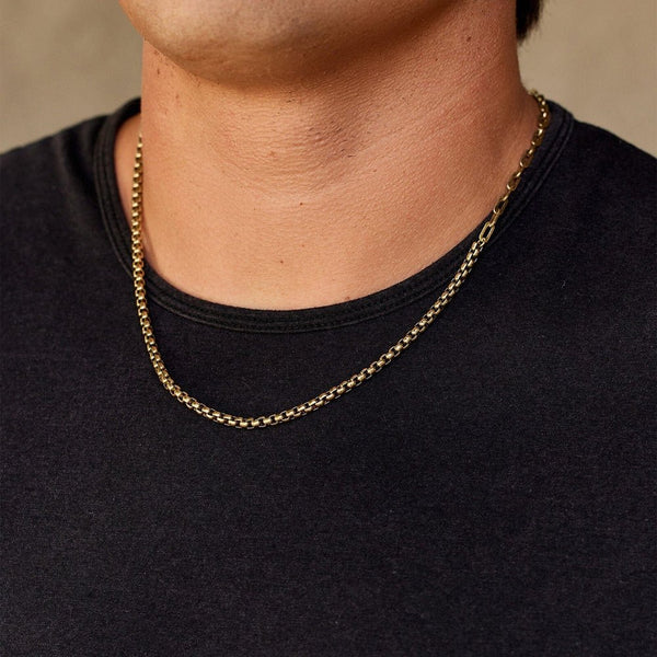 Pura Vida Mens Gold Rolo Chain Necklace