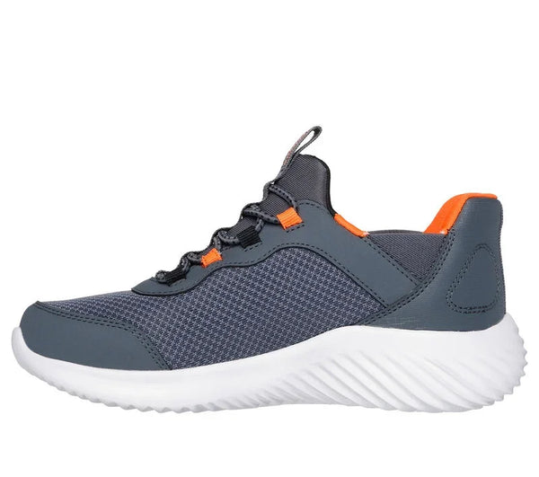 Skechers Boys Charcoal/Orange Bounder Brisk Burst Slip In Shoes