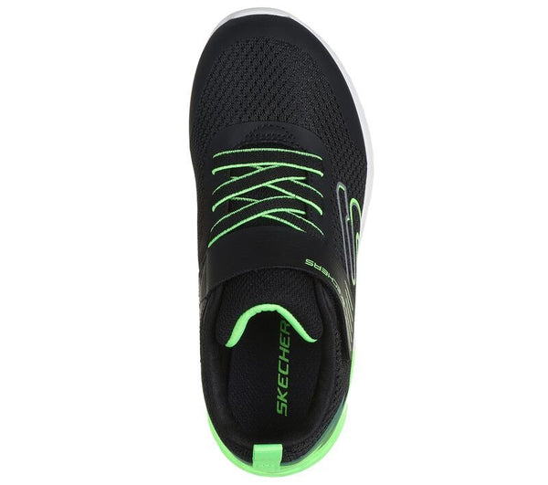 Skechers Boys Black/Lime Microspec Max II Vodrox Runninng Shoe