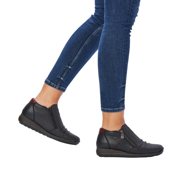 Rieker Ladies 44266-00 Black Lined Shoe