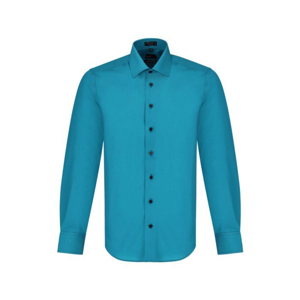 Leo Chevalier Mens Sottosopra Adjusted Fit Teal Green Dress Shirt