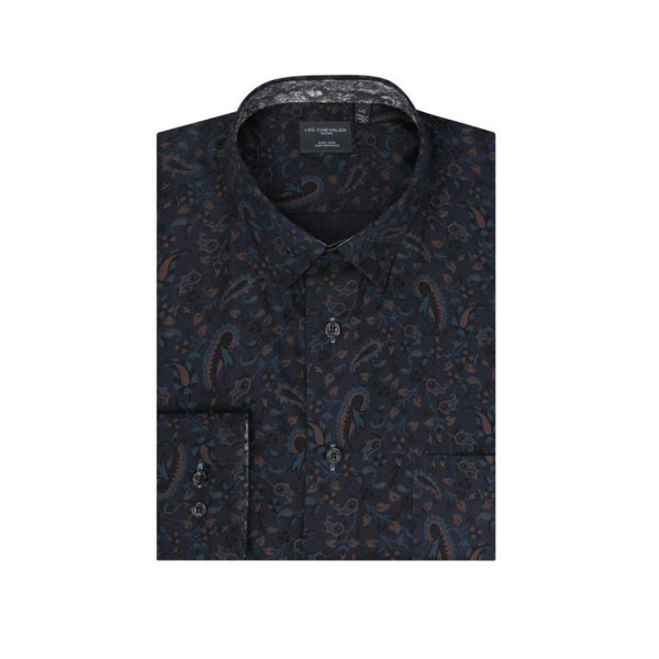 Leo Chevalier Mens Hidden Button No Iron LS Shirt