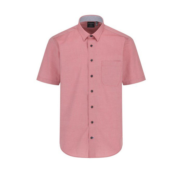 Leo Chevalier Red Dot Print SS Non Iron Sport Shirt