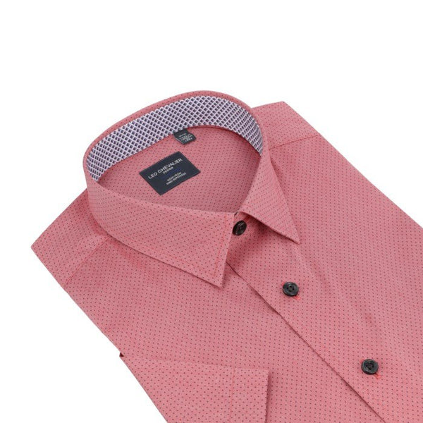 Leo Chevalier Red Dot Print SS Non Iron Sport Shirt