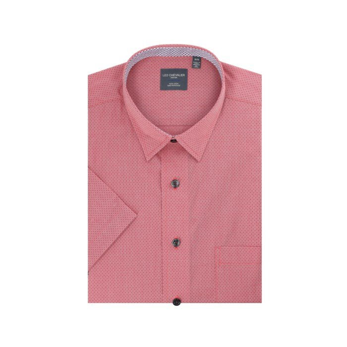 Leo Chevalier Red Dot Print SS Non Iron Sport Shirt