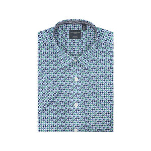 Leo Chevalier Mens Mint Print SS Non Iron Sport Shirt