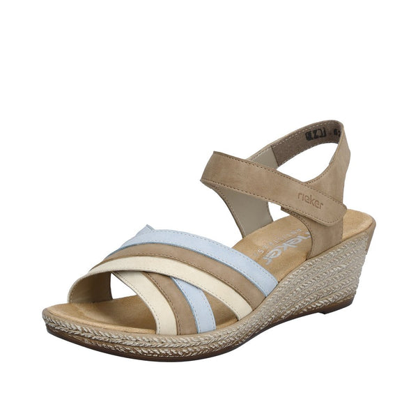 Rieker Ladies Beige Combination 62457-90 Fanni Sandal