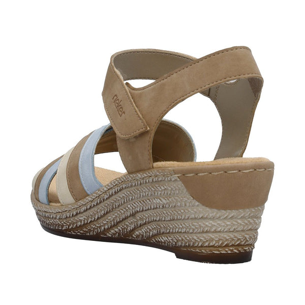 Rieker Ladies Beige Combination 62457-90 Fanni Sandal