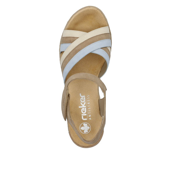 Rieker Ladies Beige Combination 62457-90 Fanni Sandal