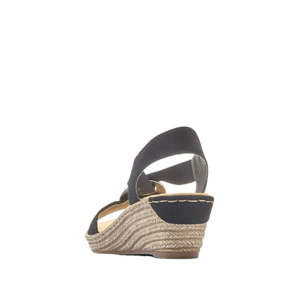 Rieker Ladies Black 624H6-00 Fanni Sandal