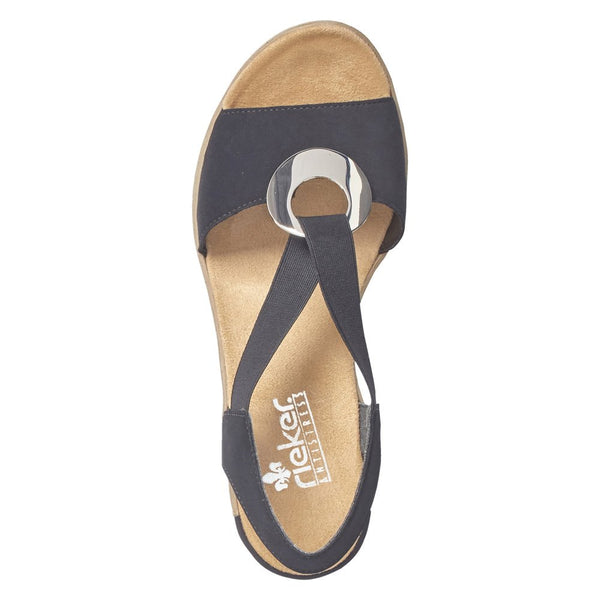 Rieker Ladies Black 624H6-00 Fanni Sandal