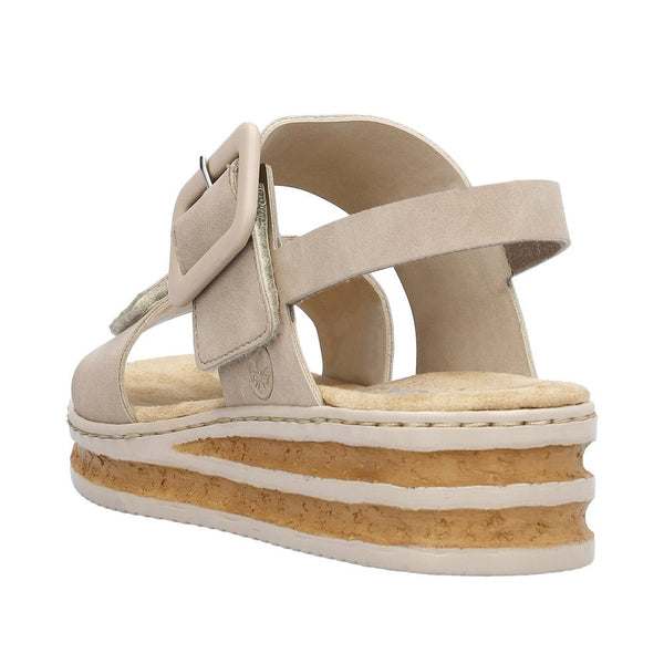 Rieker Ladies Beige 62950-62 Regina Sandal