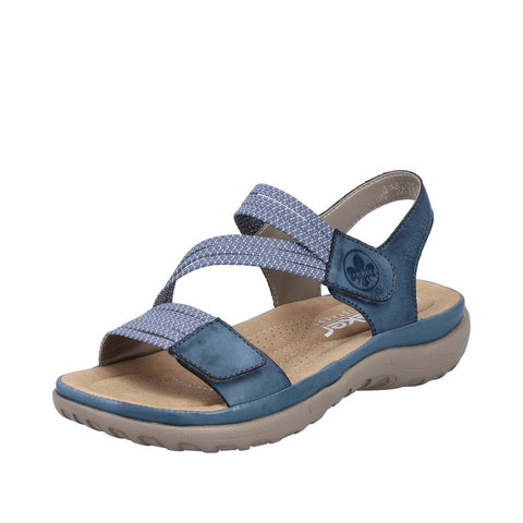 Rieker Ladies Blue 64870-14 Franja Sandal