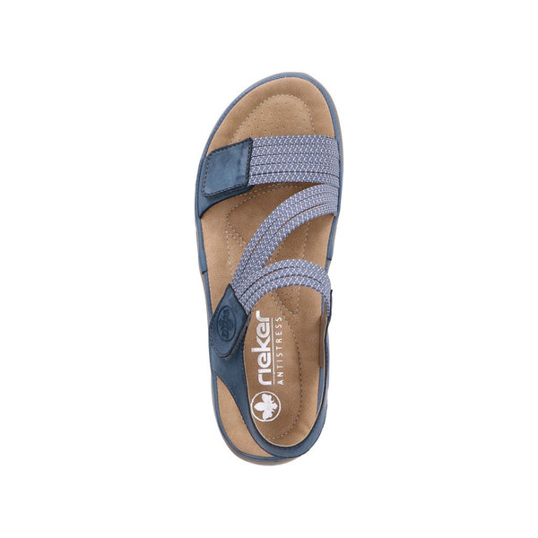 Rieker Ladies Blue 64870-14 Franja Sandal