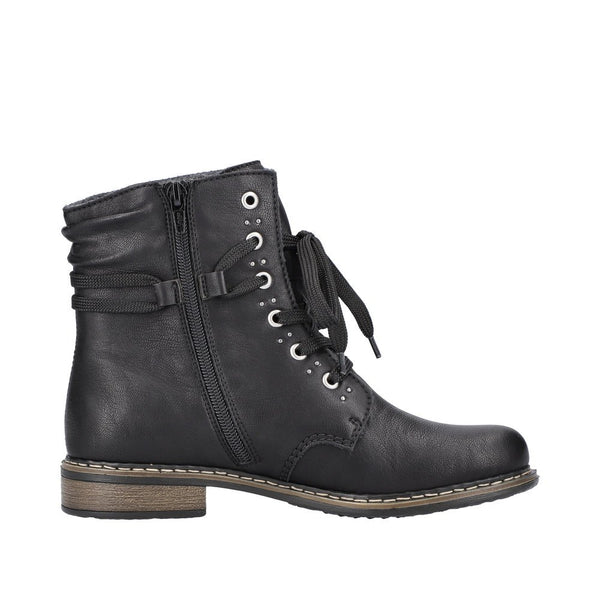 Rieker Ladies Black Pearl Lined Boot