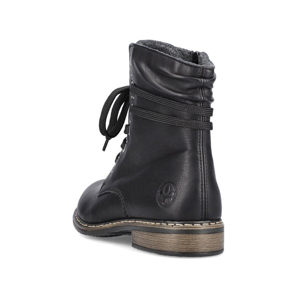 Rieker Ladies Black Pearl Lined Boot