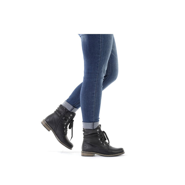 Rieker Ladies Black Pearl Lined Boot