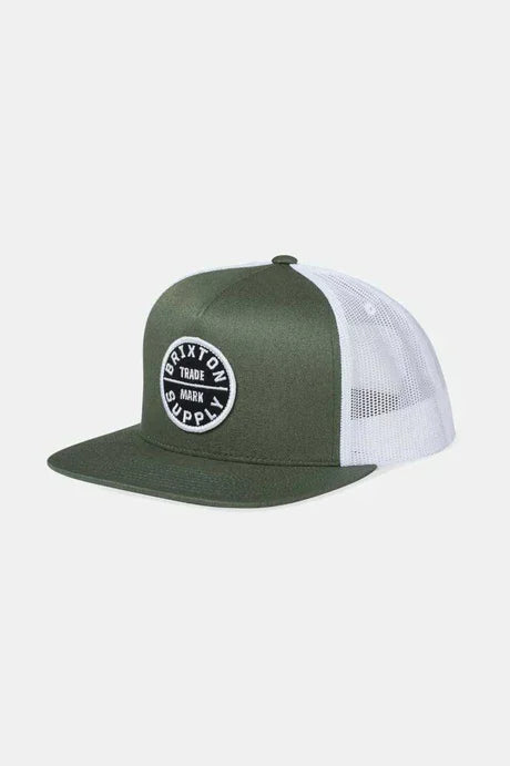 Brixton mens Agave Green/White Oath Trucker Hat