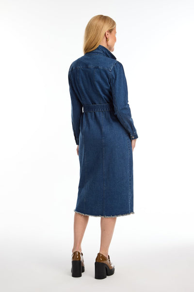 FDJ Ladies Med Wash Midi Denim Dress w/Belt