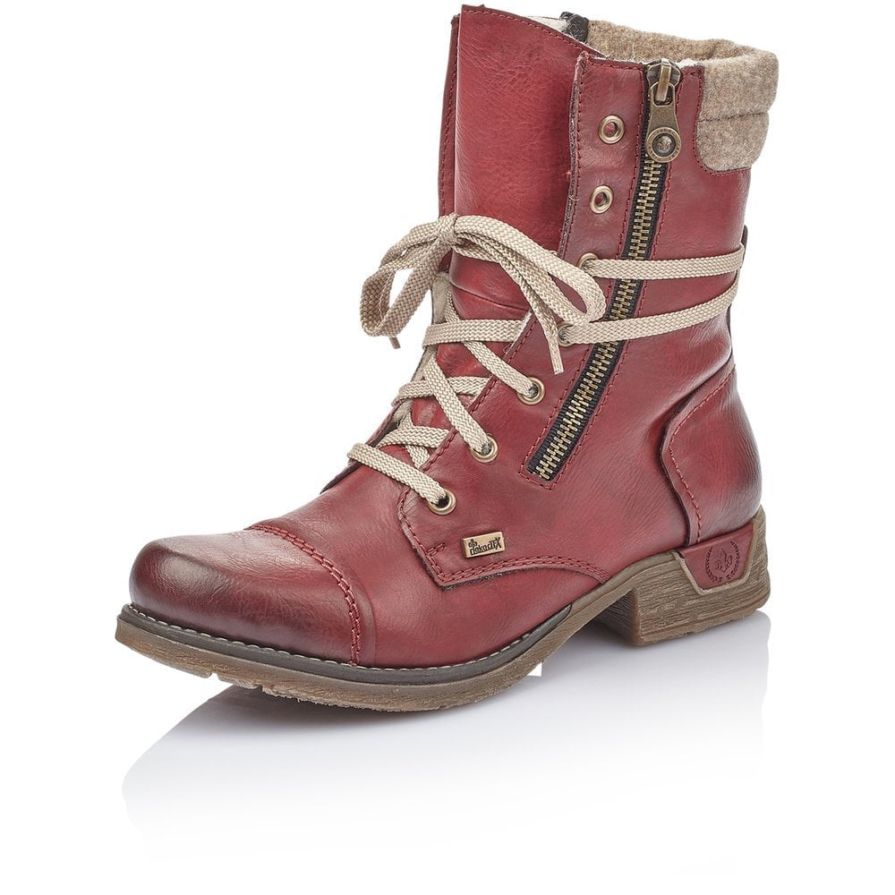 Rieker Ladies Fee 79633-35 Red lined Boot