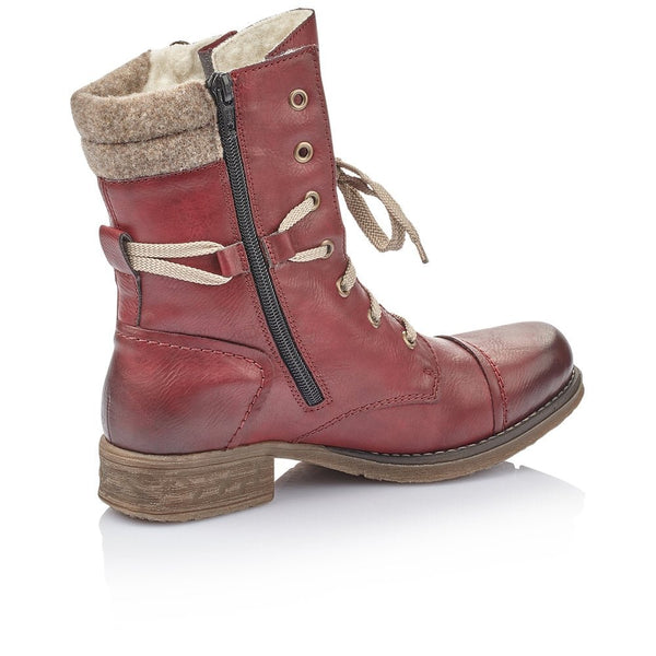 Rieker Ladies Fee 79633-35 Red lined Boot