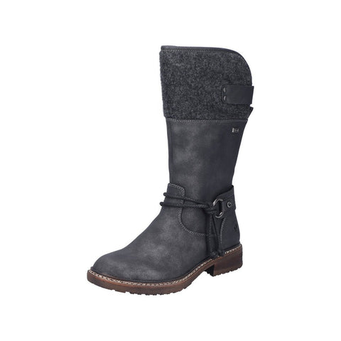 Rieker Ladies Grey Dominika Tall Lined Boots