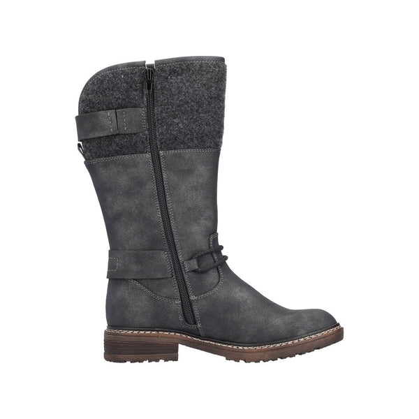 Rieker Ladies Grey Dominika Tall Lined Boots