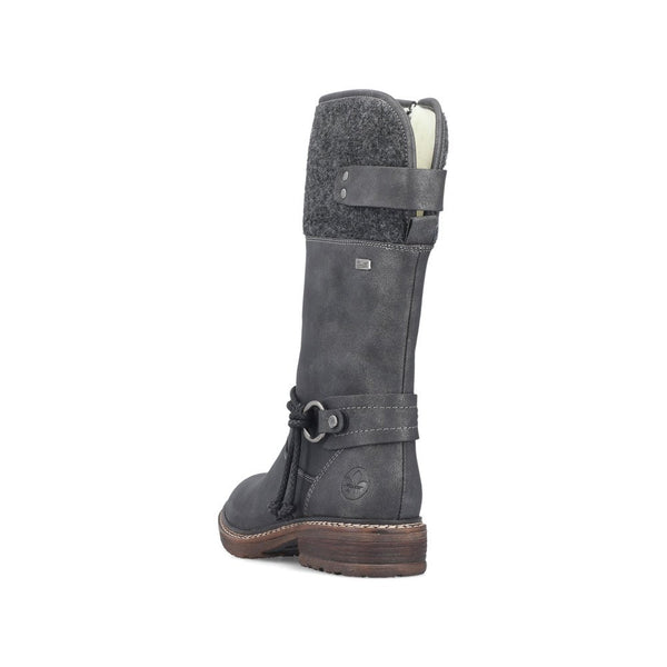 Rieker Ladies Grey Dominika Tall Lined Boots