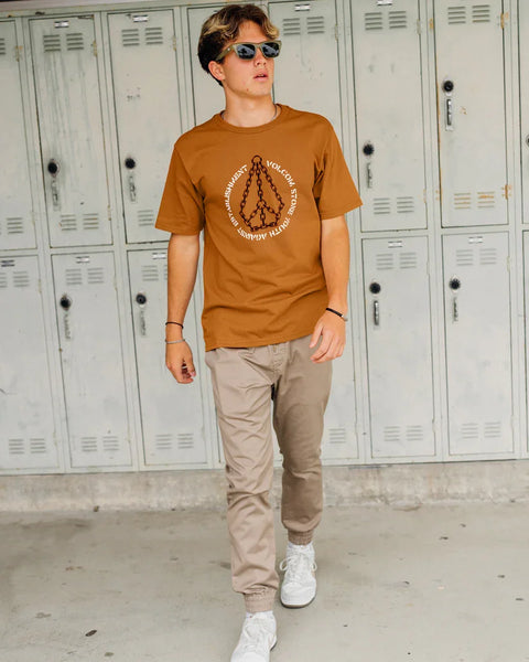 Volcom Mens Chestnut Brown Circle Stone SS Tshirt