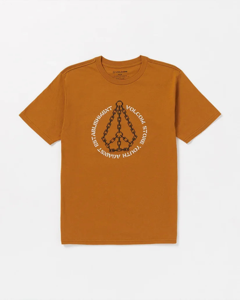 Volcom Mens Chestnut Brown Circle Stone SS Tshirt