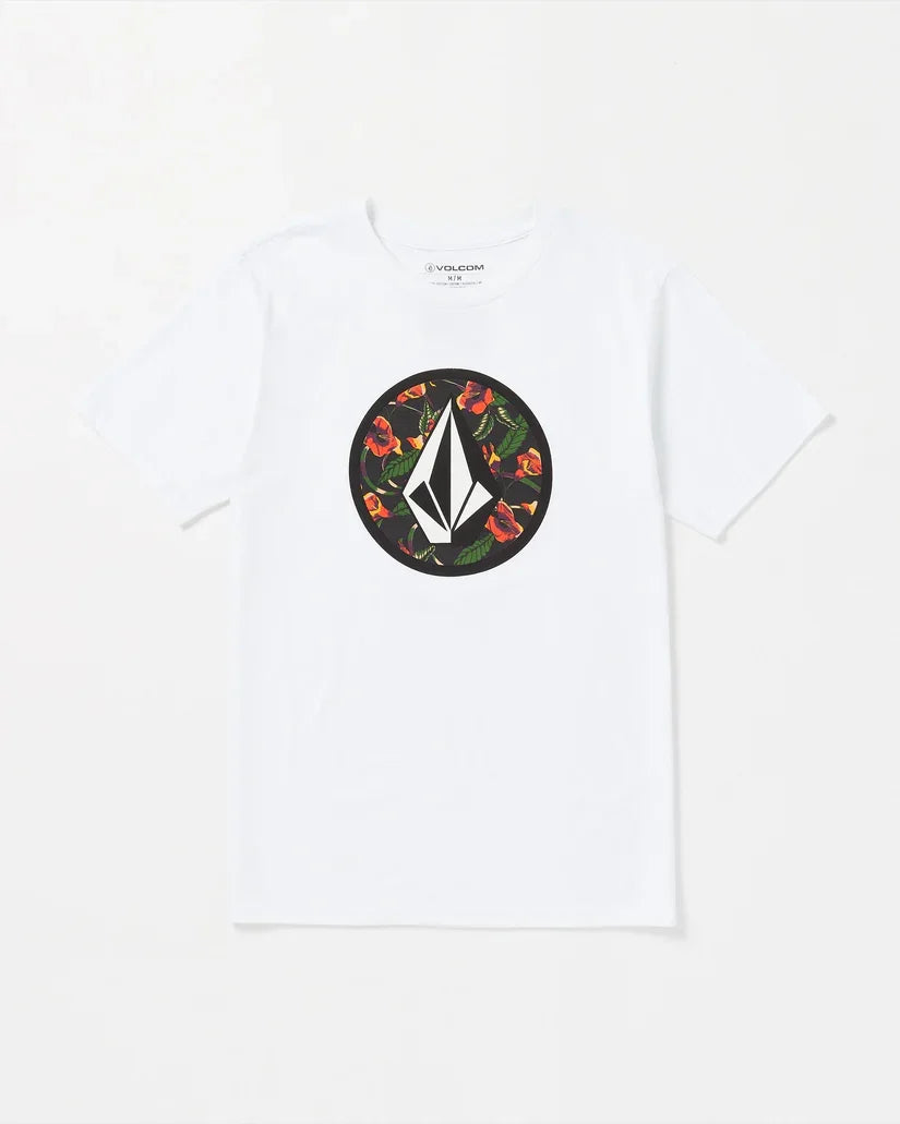 Volcom Mens White Circle Stone SS Tshirt