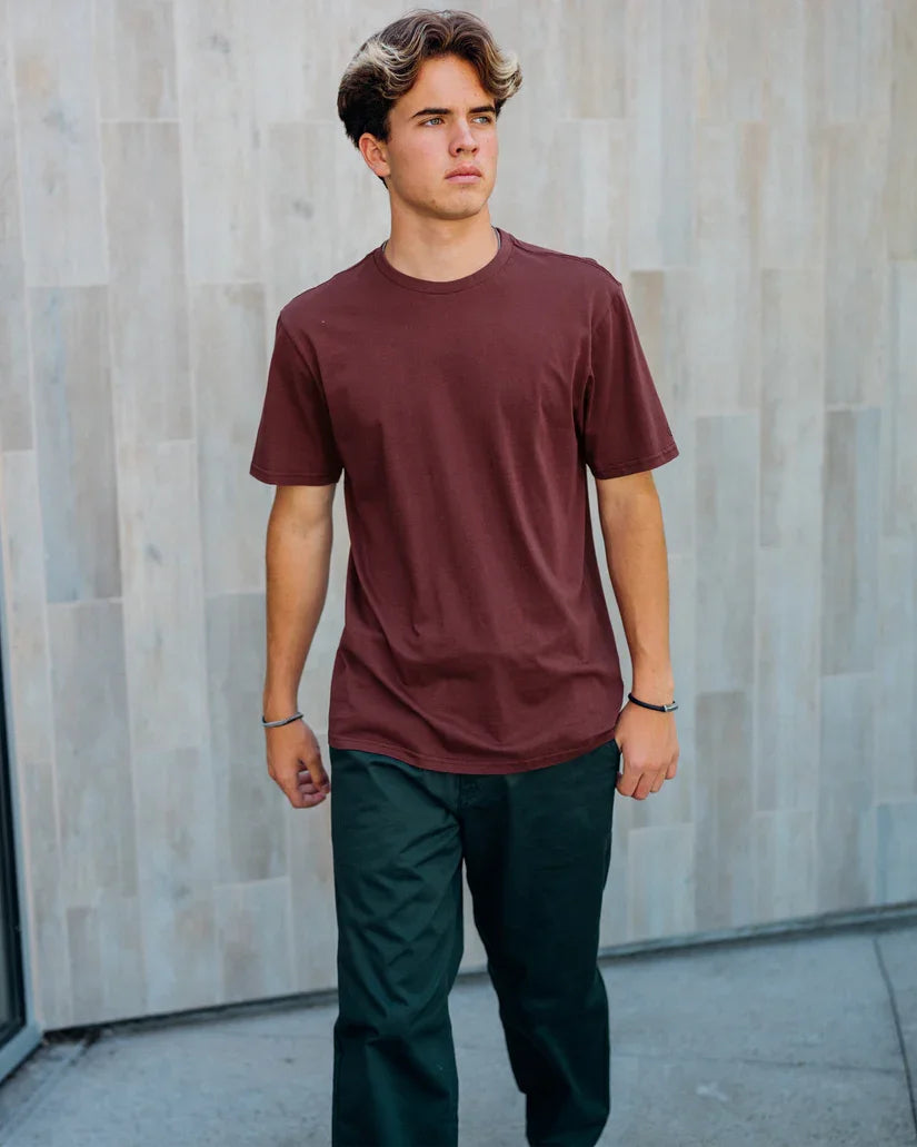 Volcom Mens Merlot Solid SS Tshirt